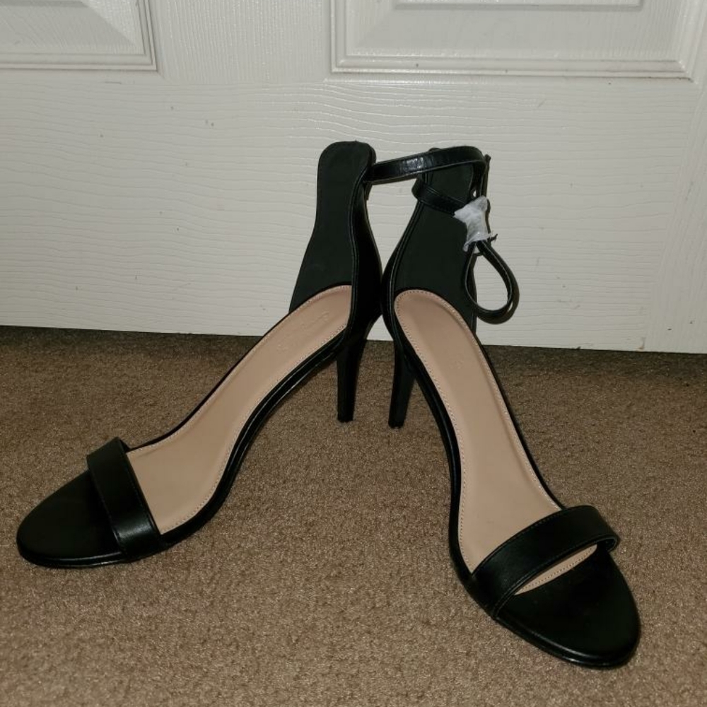 Black sleek high heels